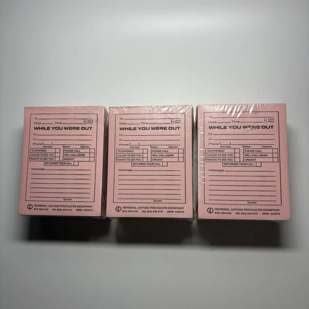 Vintage While You Were Out Telephone Pads 36 Pads (50 Sheets Each) Pink 23-000S